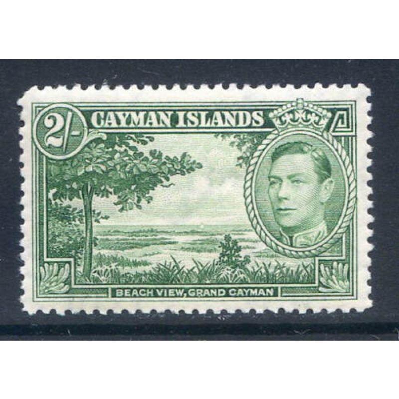 Cayman Islands 2 - Yellow Green SG124 Mounted Mint