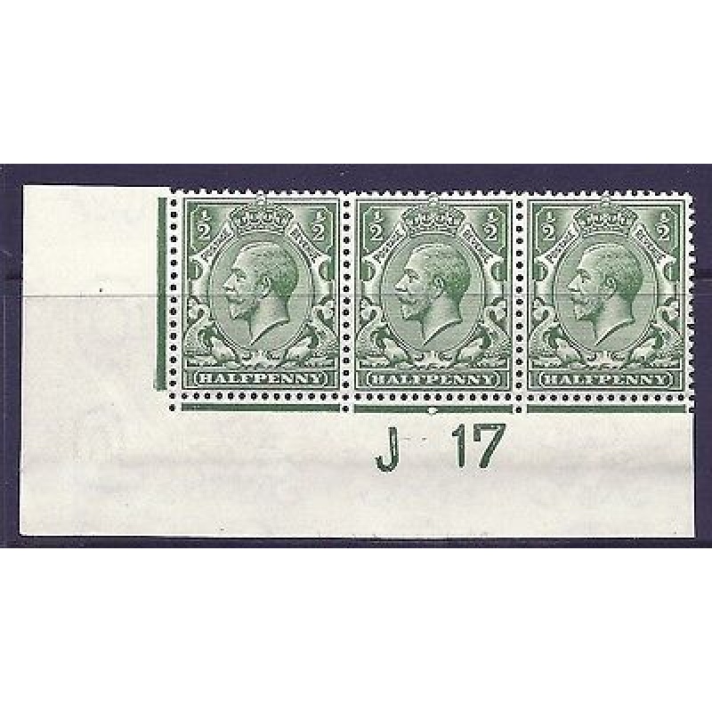 N14(1) d Green Control J 17 imperf UNMOUNTED MINT light creasing