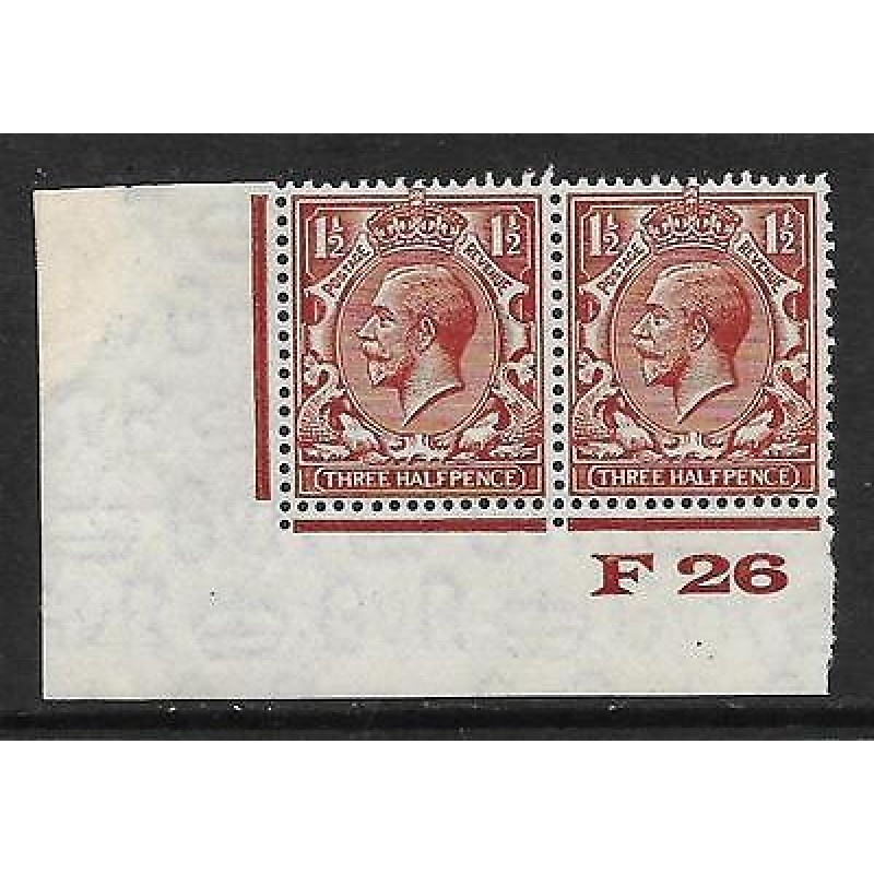 1d Brown Block Cypher Control F26 imperf MOUNTED MINT in margin only