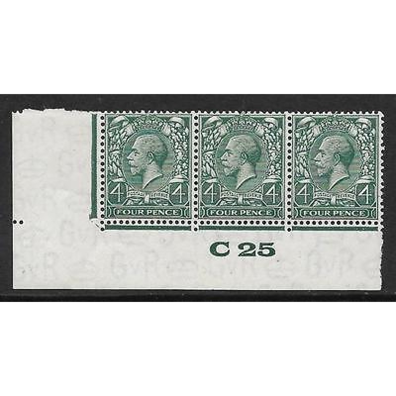 Spec N39(2) 4d Grey Green Block Cypher Control C25 imperf MOUNTED MINT