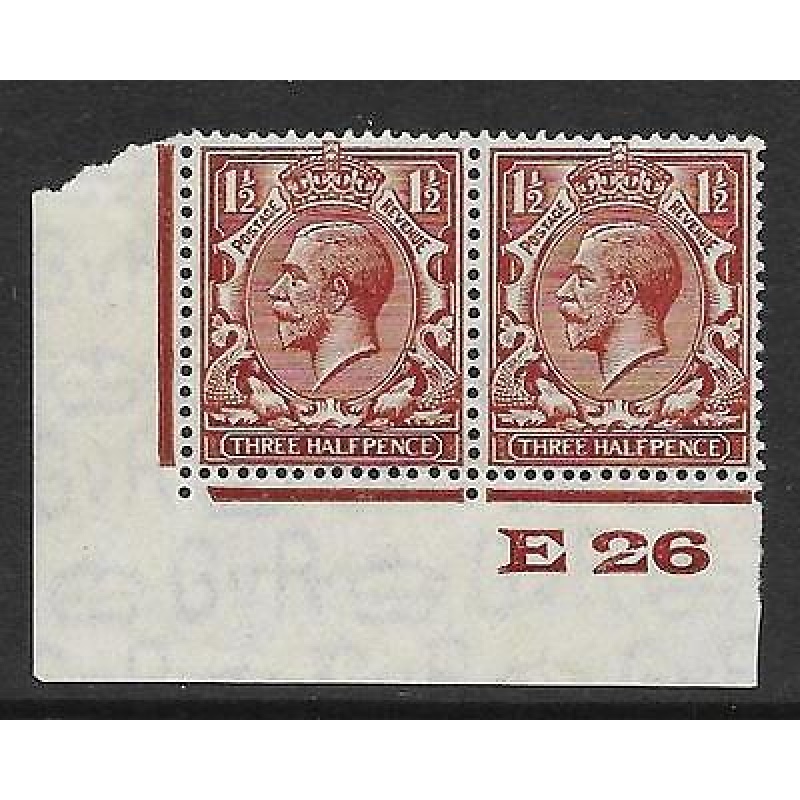 1d Brown Block Cypher Control E26 imperf UNMOUNTED MINT MNH