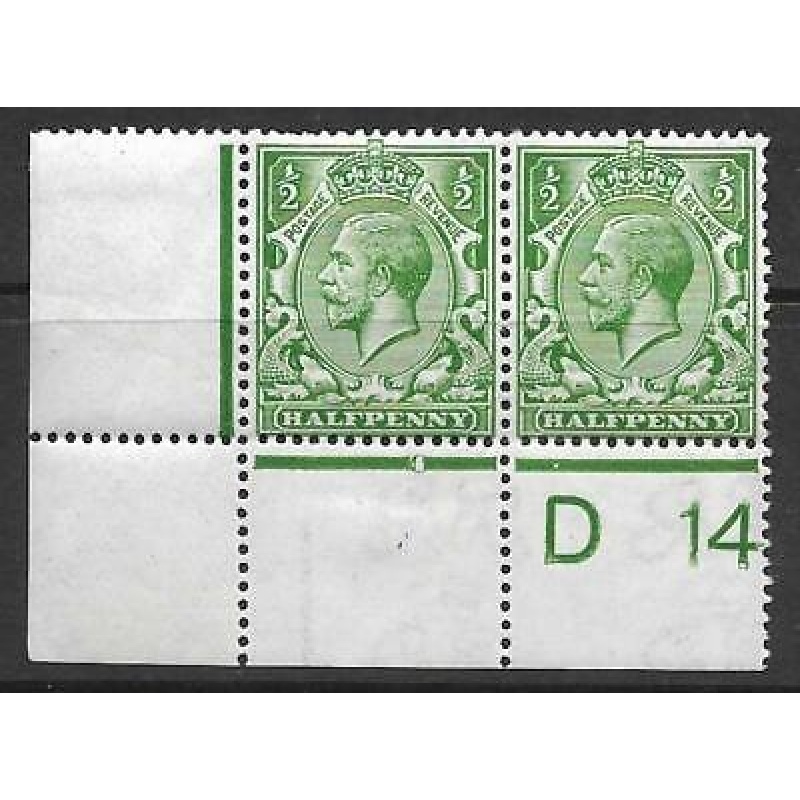 N14(6) d Bright Green Control D14 perf MOUNTED MINT in margin only