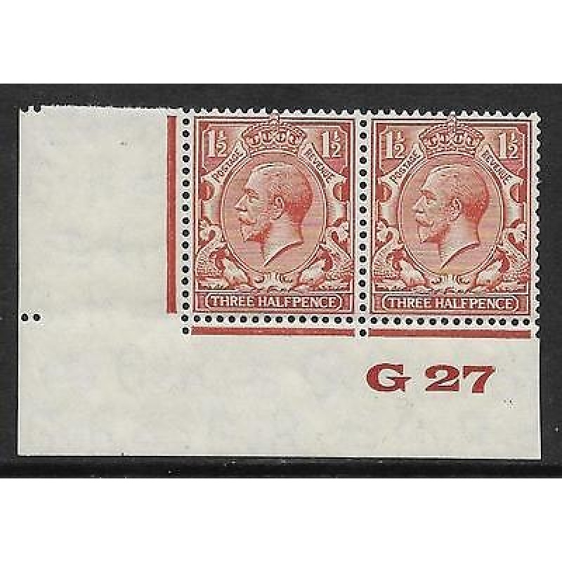 1d Brown Block Cypher Control G27 imperf UNMOUNTED MINT