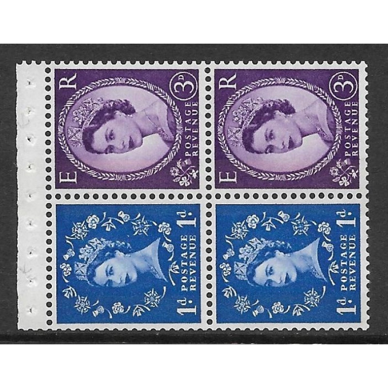 SB45 Wilding booklet pane Blue phos S W Left perf type AP UNMOUNTED MNT MNH