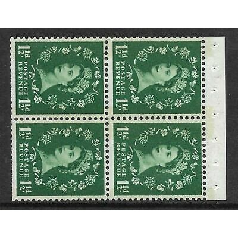 SB74a Wilding booklet pane Blue Phosphor perf type I UNMOUNTED MNT