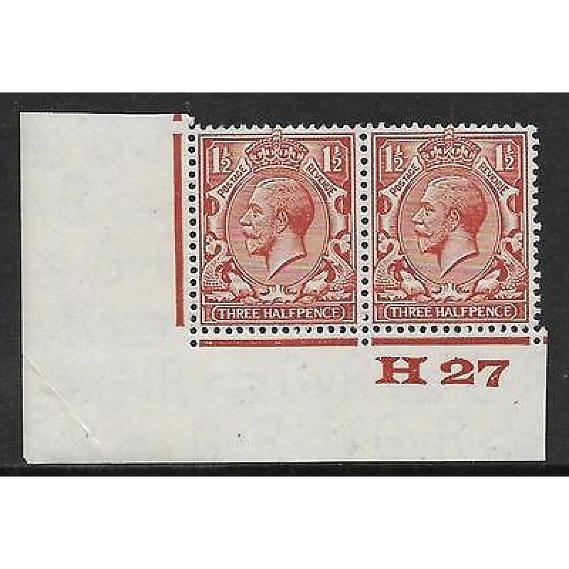 1d Brown Block Cypher Control H27 imperf UNMOUNTED MINT