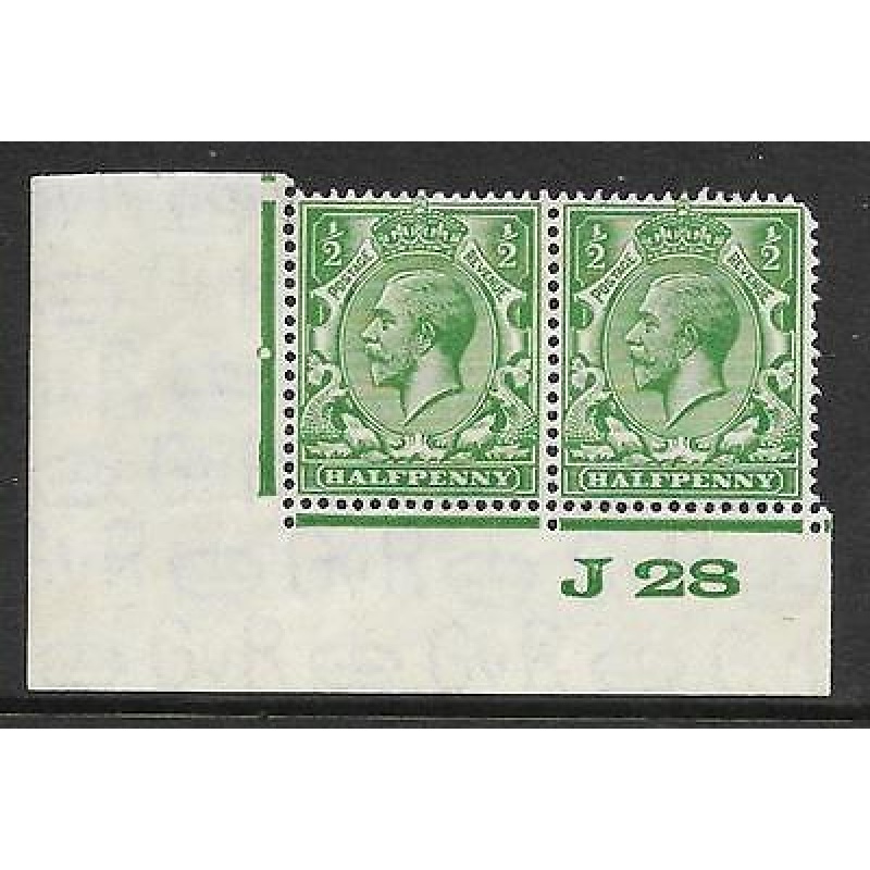 d Green Block Cypher Control J28 imperf UNMOUNTED MINT MM margin