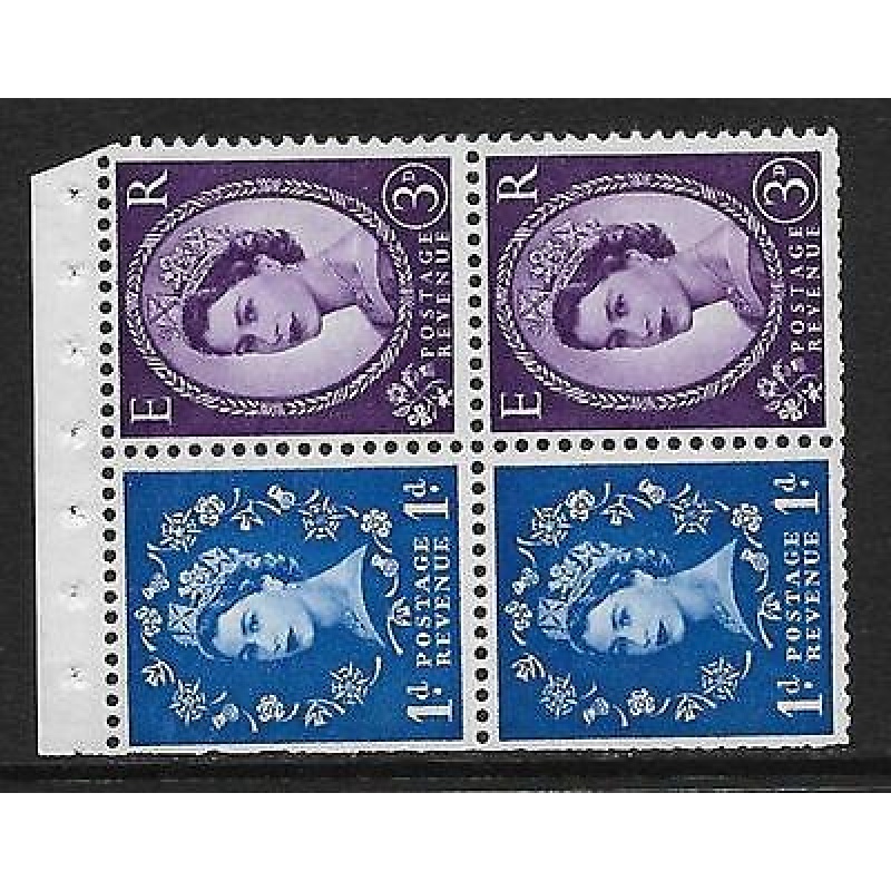 SB55 Wilding booklet pane 9.5mm Phos S W left perf type I(v) UNMOUNTED MNT MNH