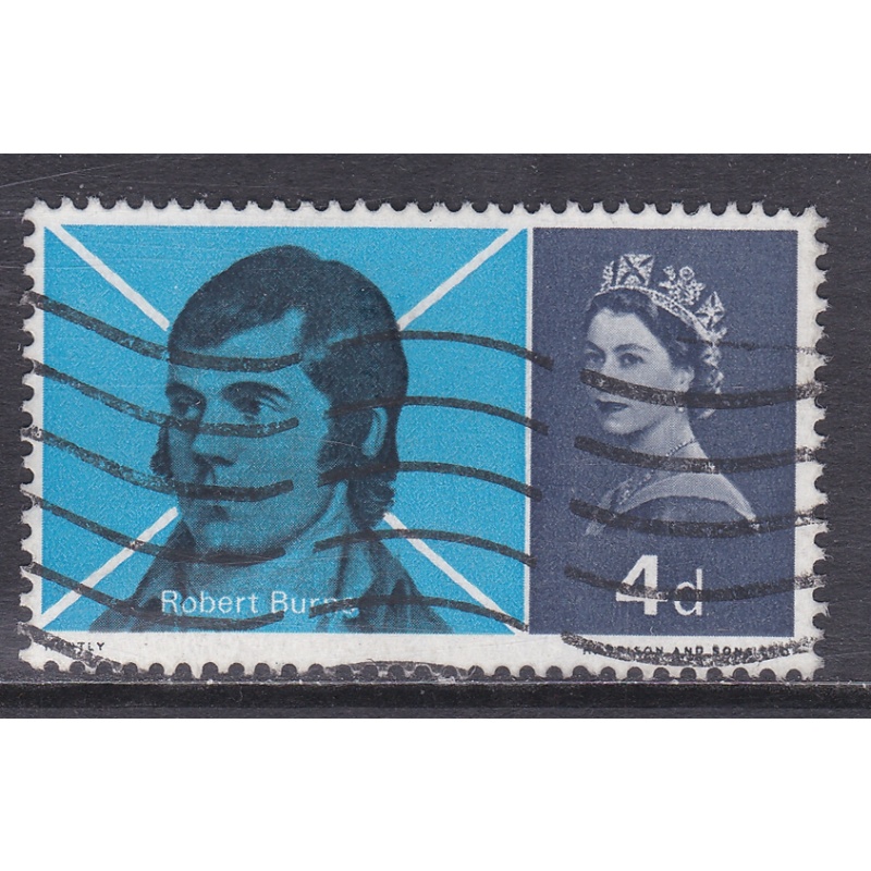 1966 Sg685 4d burns Colour shift white space between panels USED [SN]