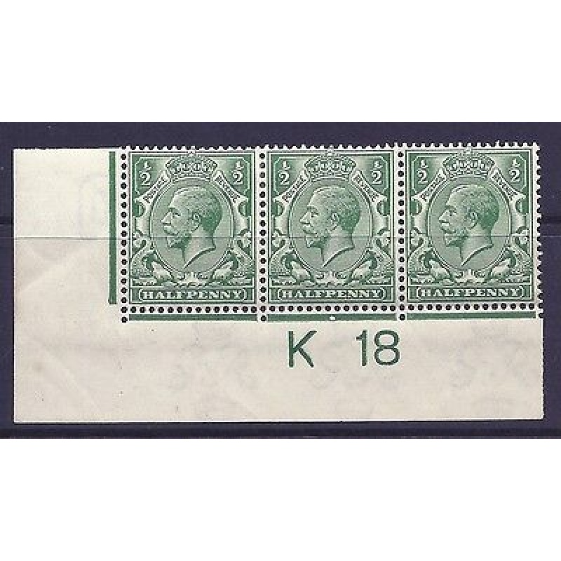 N14(14) d Blue Green Control K 18 imperf MOUNTED MINT