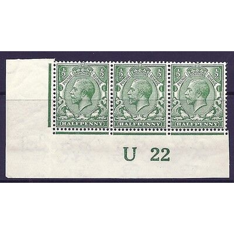 N14(17) d Cobalt Green Control U 22 imperf MOUNTED MINT