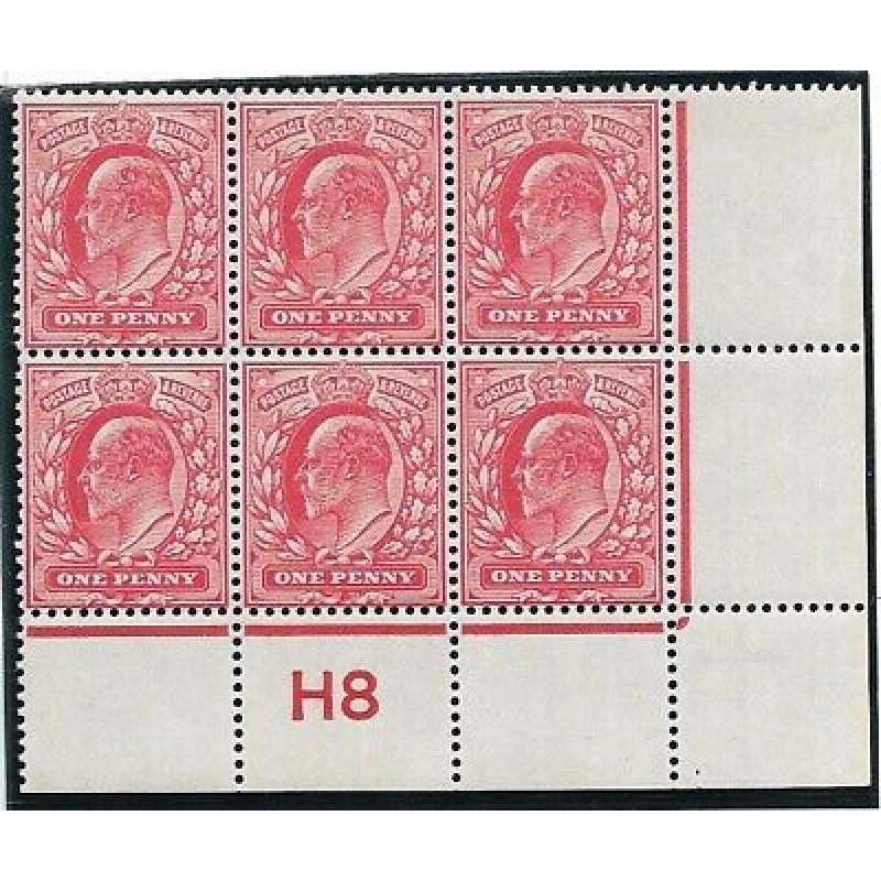 1d Scarlet Control H8 perf perf type H2A(d) plate 48 UNMOUNTED MINT