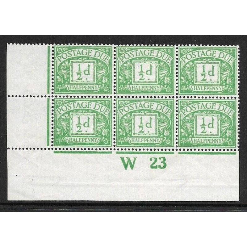 D1a d Royal Cypher Postage due Wmk Inverted Control W 23 Imperf UNMOUNTED MINT