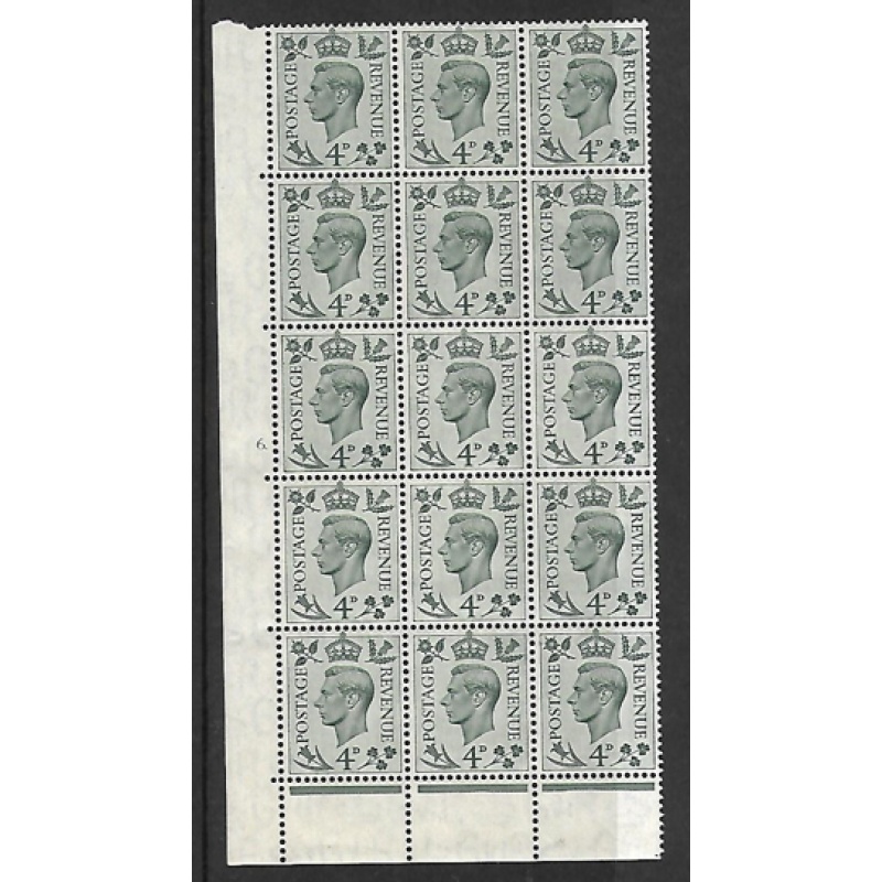 4d Grey-Green Cylinder 6 Dot perf 6(E/P) UNMOUNTED MINT/MNH