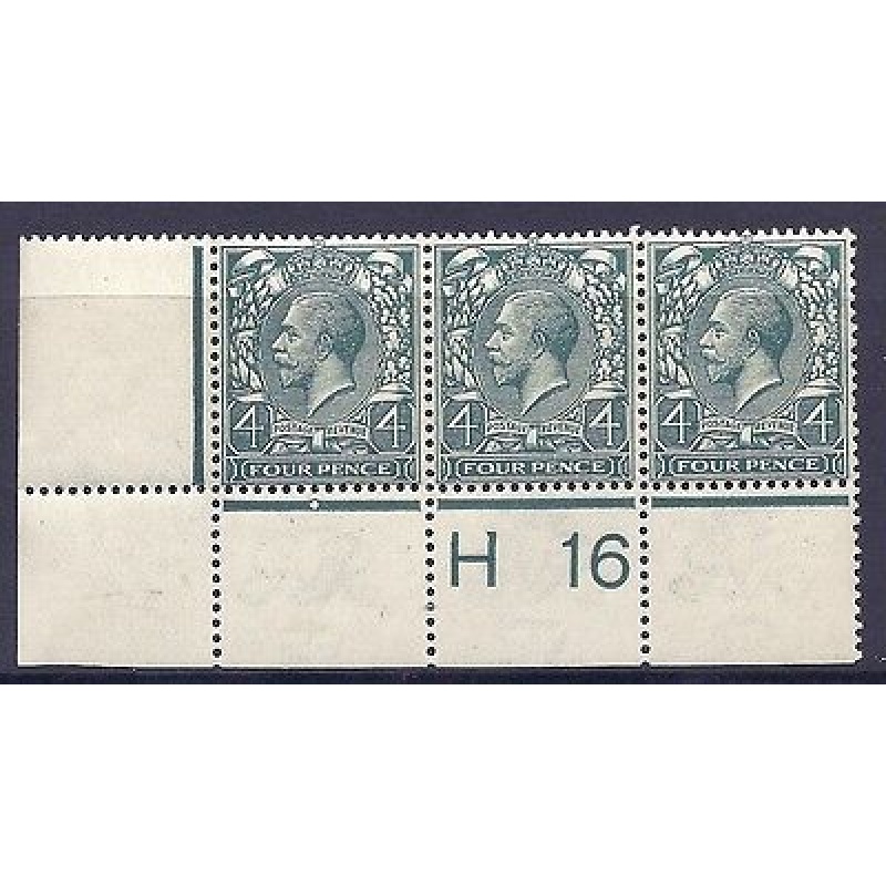 N23(1) 4d Grey Green Royal Cypher control H 16 perf MOUNTED MINT to RH stamp