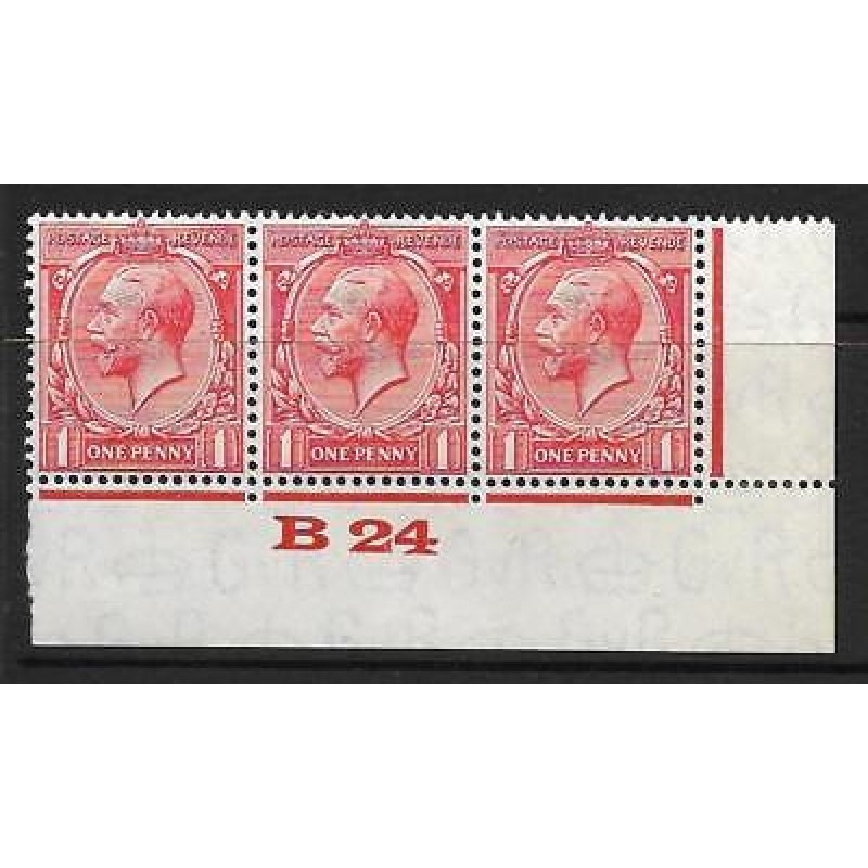 1d Scarlet Block Cypher Control B24 imperf MOUNTED MINT