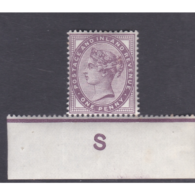 1d lilac control S imperf single With jubilee line UNMOUNTED MINT