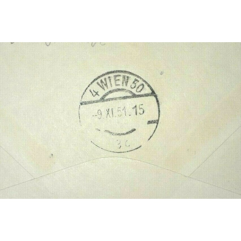 ISRAEL COVER 1951 FROM LOOS SDE TUFA AIRMAIL TO AUSTRIA CENSORED TAXED ARRIVAL