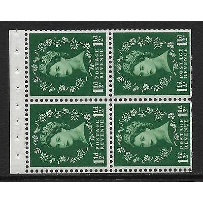 SB69 Wilding booklet pane Crowns White perf type I UNMOUNTED MNT MNH