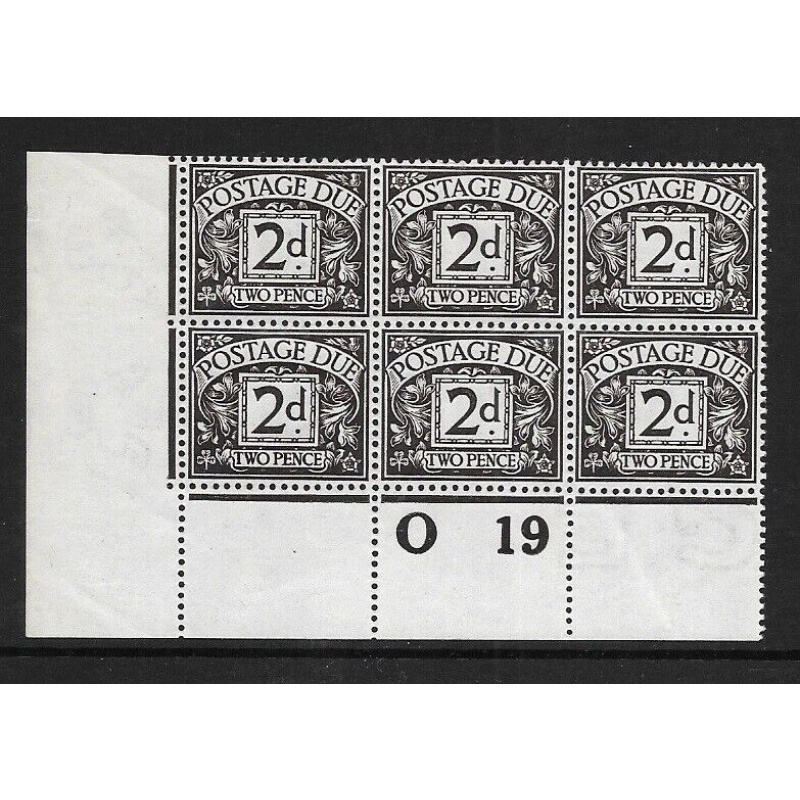 D4 2d Royal Cypher Postage due Control O 19 perf UNMOUNTED MINT