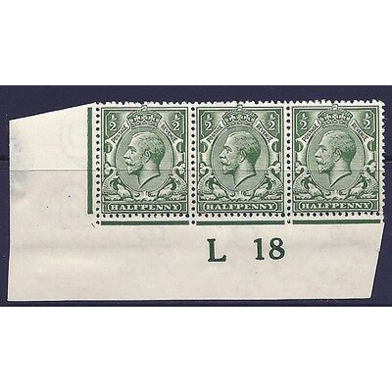 N14(7) d Deep Bright Green Control L 18 imperf MOUNTED MINT