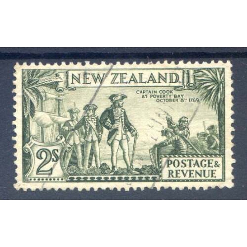 New Zealand 2 - Olive Green SG568 Fine Used