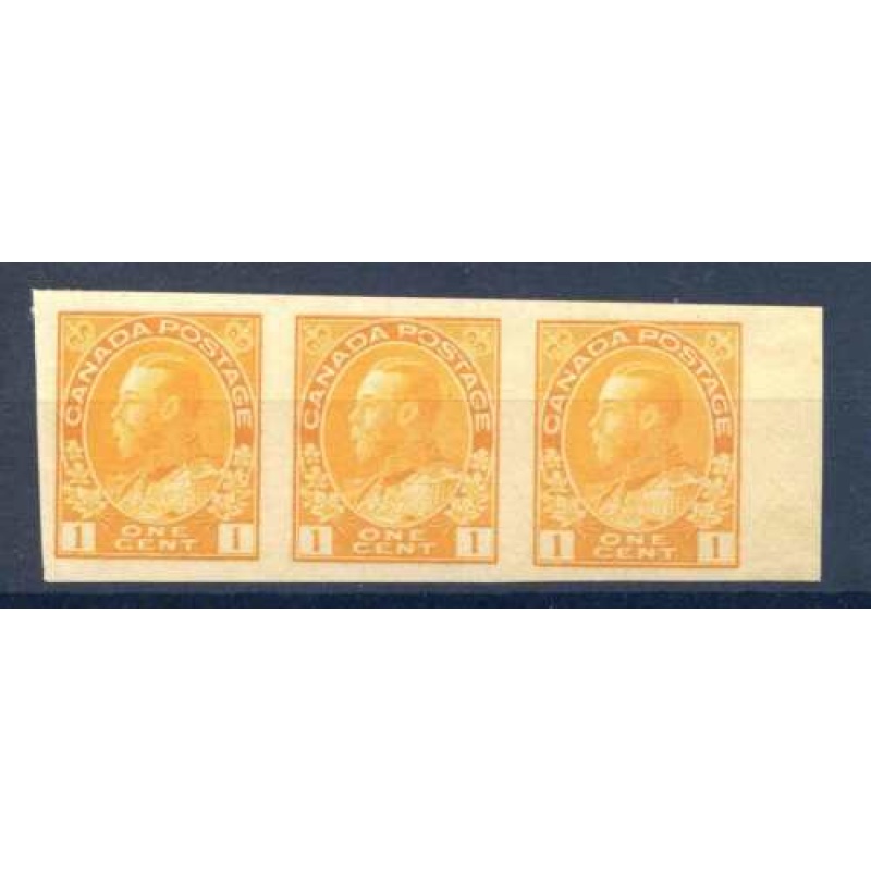 Canada 1c Chrome Yellow SG259 Unmounted Mint Imperf Strip 3