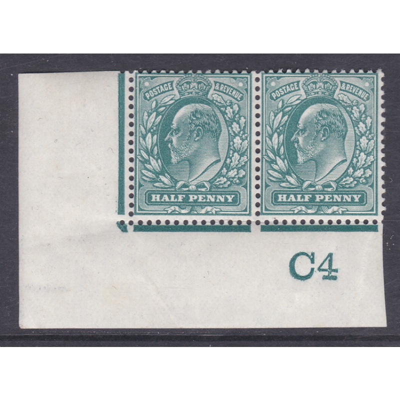 Sg 216 M1(3) d Dp Blue-Green Control C4 imperf De La Rue perf H1 UNMOUNTED MINT