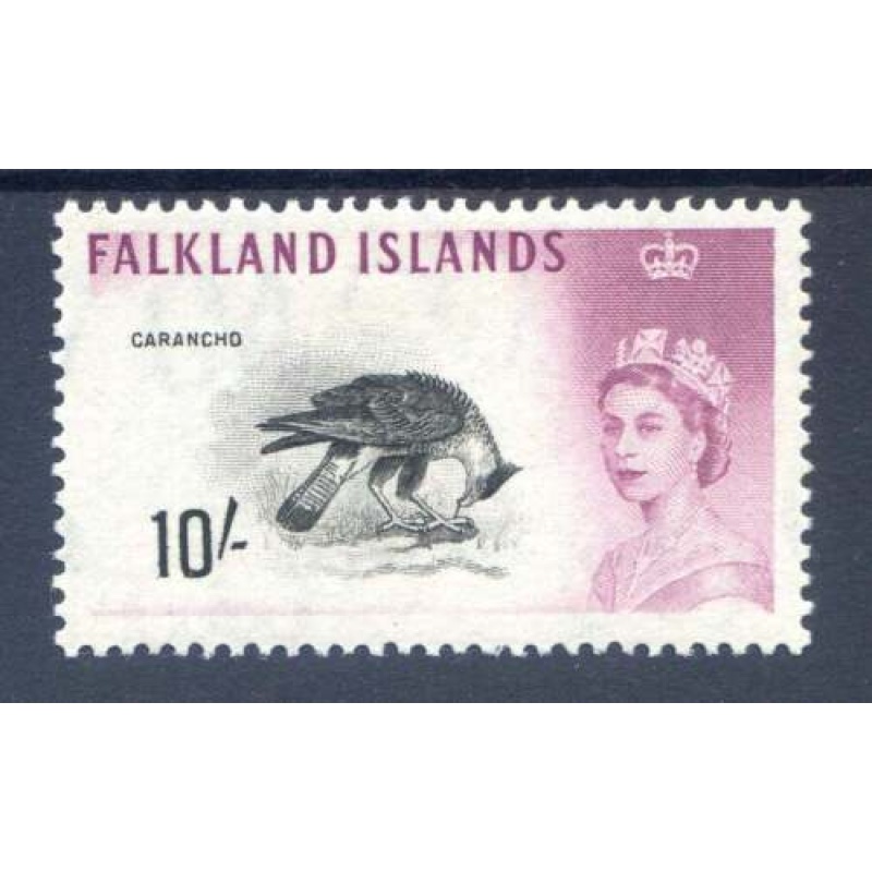 Falkland Islands 10 - Black  Purple SG206 Mounted Mint