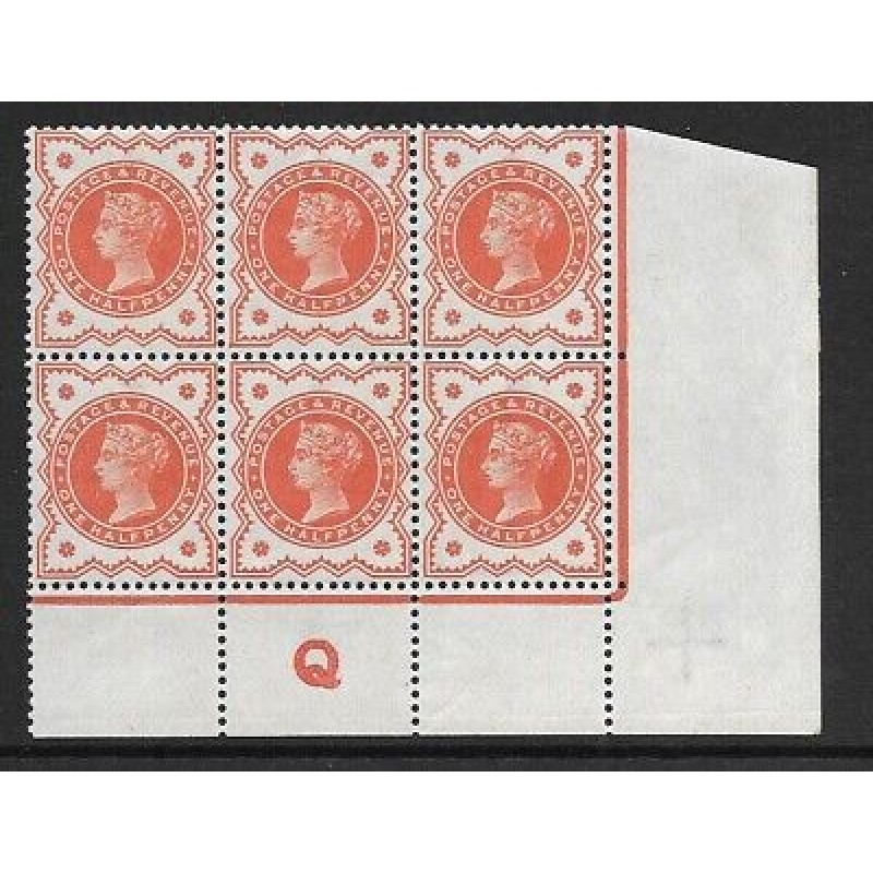 d Vermilion Control Q perf block of 6 - with marginal rule UNMOUNTED MINT