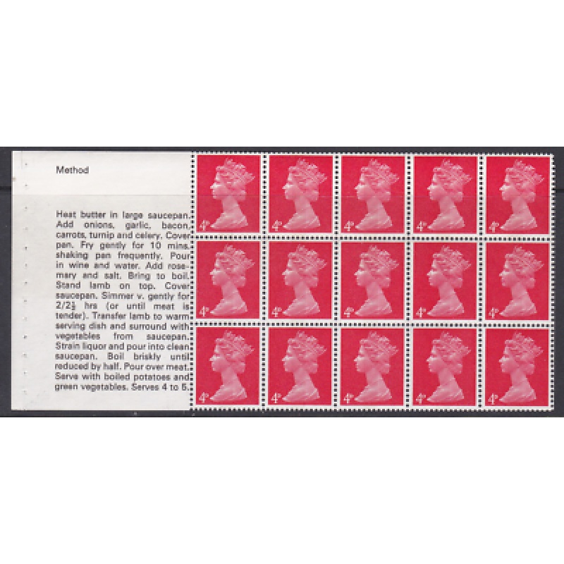 UB17a Cooks Booklet pane UNMOUNTED MINT MNH