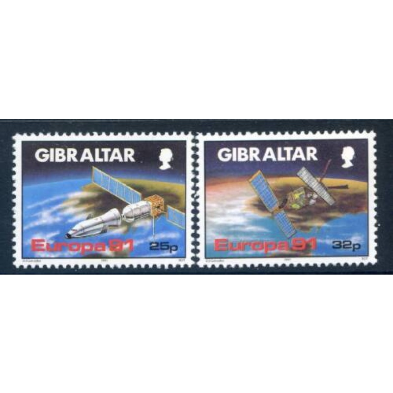 1991 Gibraltar Europe In Space Set SG649 650 Unmounted Mint