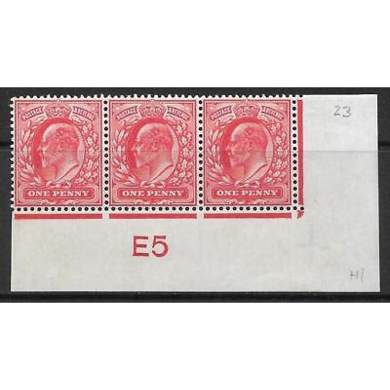 1d Scarlet Control E5 imperf perf type H1 plate 23 MOUNTED MINT