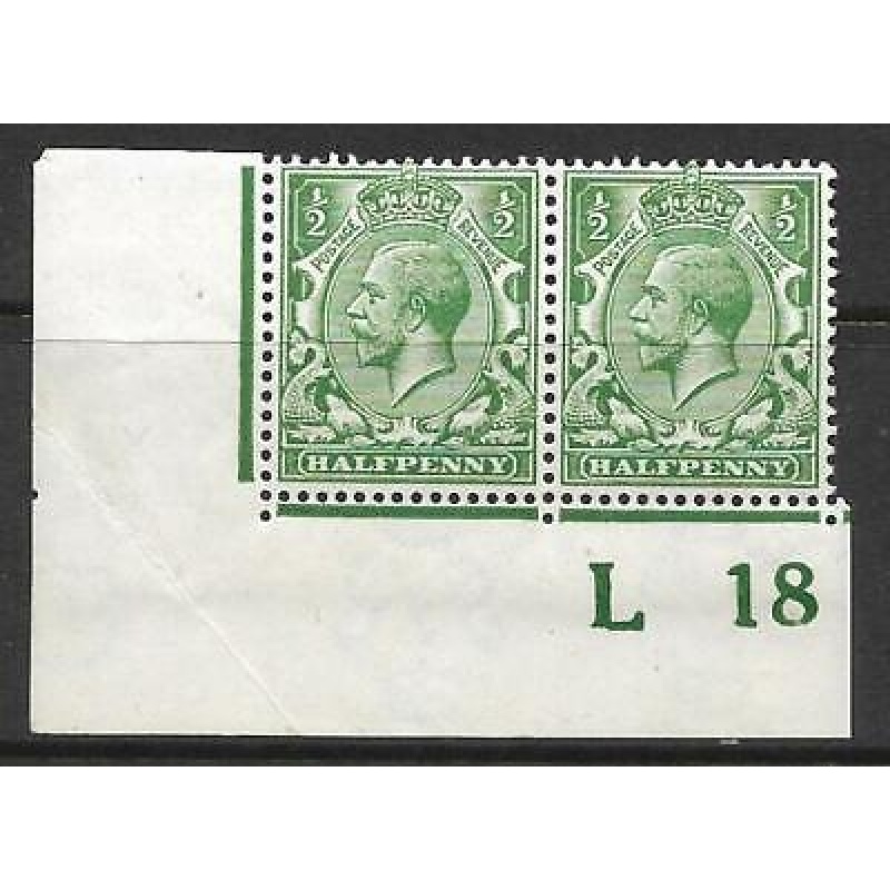 N14(14) d Blue Green Control L18 Imperf pair UNMOUNTED MINT