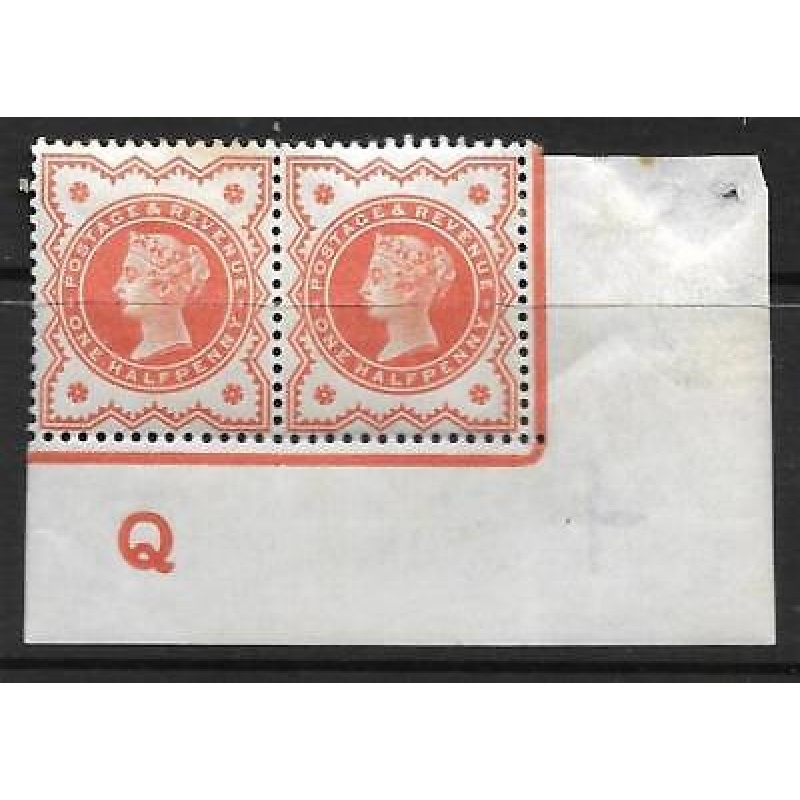 d Vermilion Control Q imperf pair MOUNTED MINT - see scan