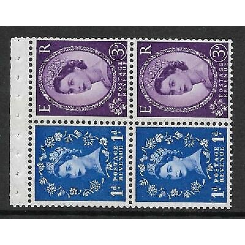 SB47 Wilding booklet pane Blue phos S W Right perf type AP UNMOUNTED MNT