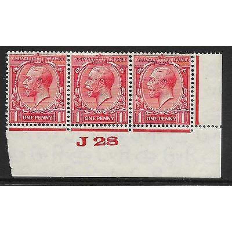 1d Scarlet Block Cypher Control J28 imperf UNMOUNTED MINT MNH