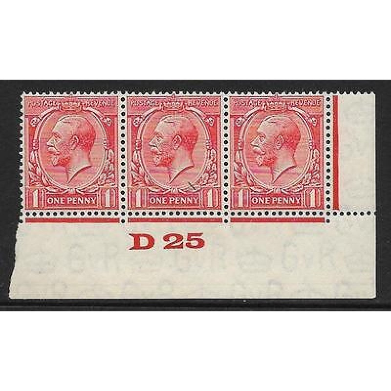 1d Scarlet Block Cypher Control D25 imperf UNMOUNTED MINT MNH