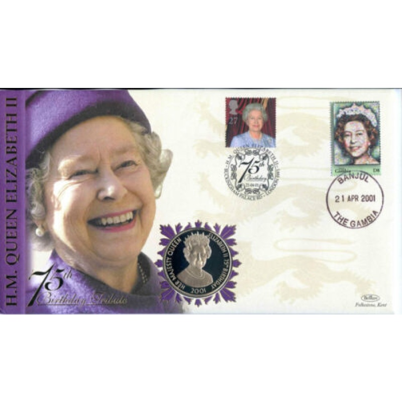 1998 Benham HM Queen Elizabeth Coin Cover with Tristan Da Cunha Proof Coin