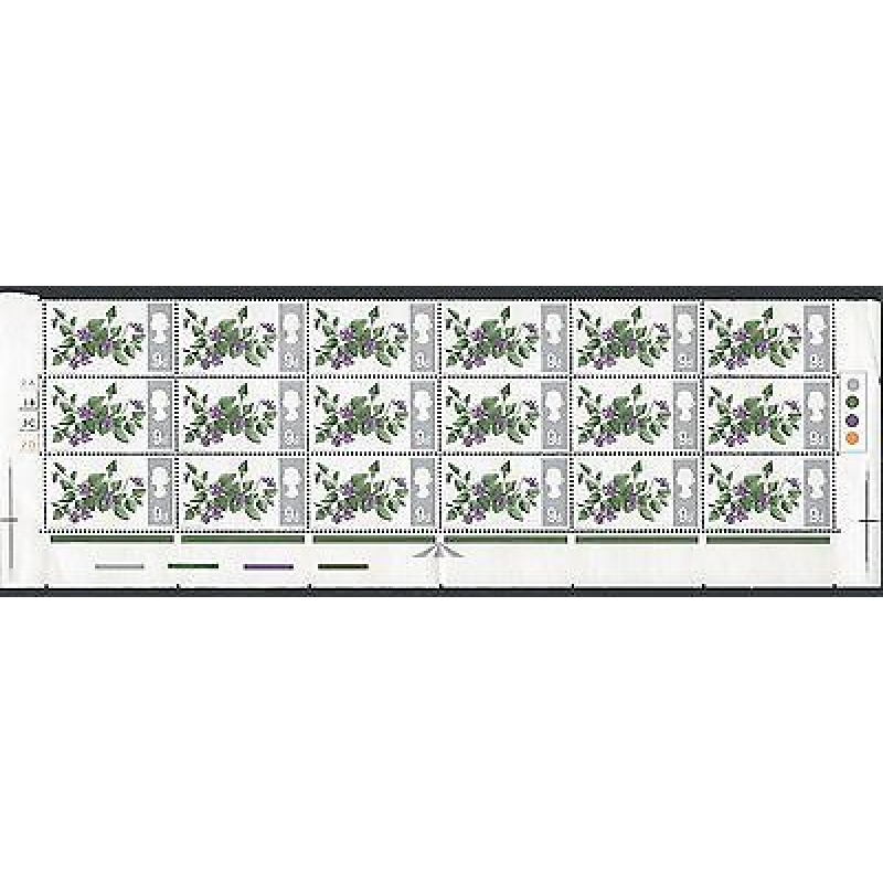 1967 Flowers 9d Ord Cylinder Block (3 Bottom Rows) With Listed Flaw - MNH