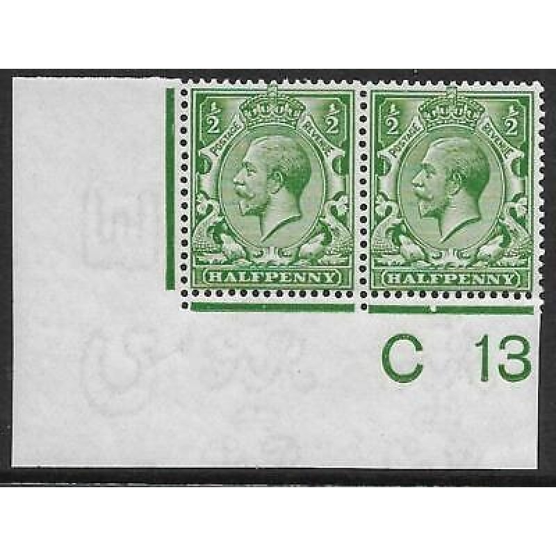 N14(7) d Deep Bright Green Control C 13 imperf pair UNMOUNTED MINT