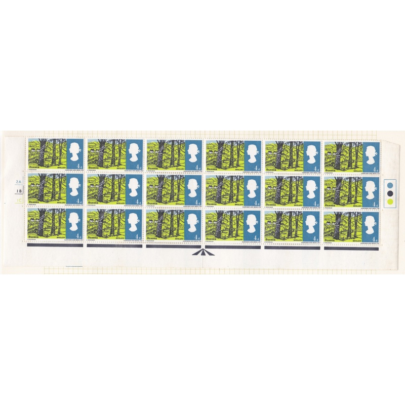 Sg 689a 1966 Landscapes 4d (Ord) -  3 full rows cyl - Dash Before England - U M