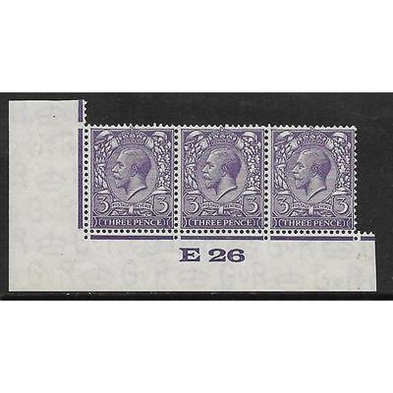 Spec N38(4) 3d Deep Violet Block Cypher Control E26 imperf MOUNTED MINT