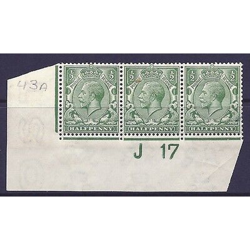 N14(14) d Blue Green Control J 17 imperf UNMOUNTED MINT with tone line