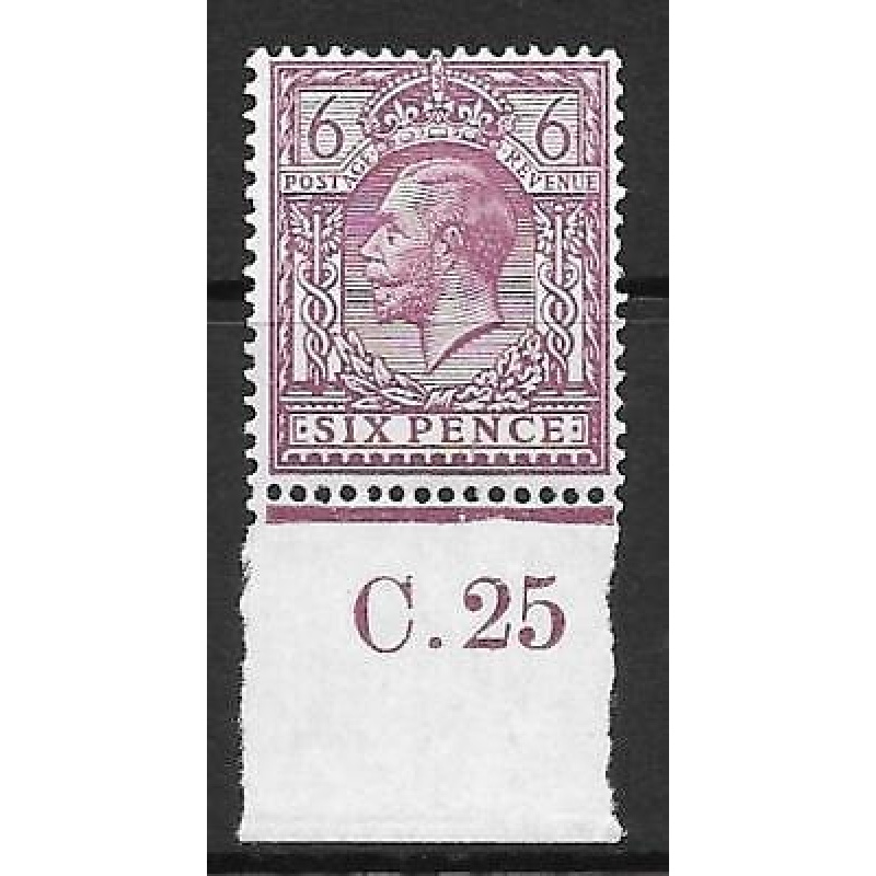 N41(2) 6d Rosy Mauve chalky Block Cypher Control C Dot 25 imperf UNMOUNTED MINT