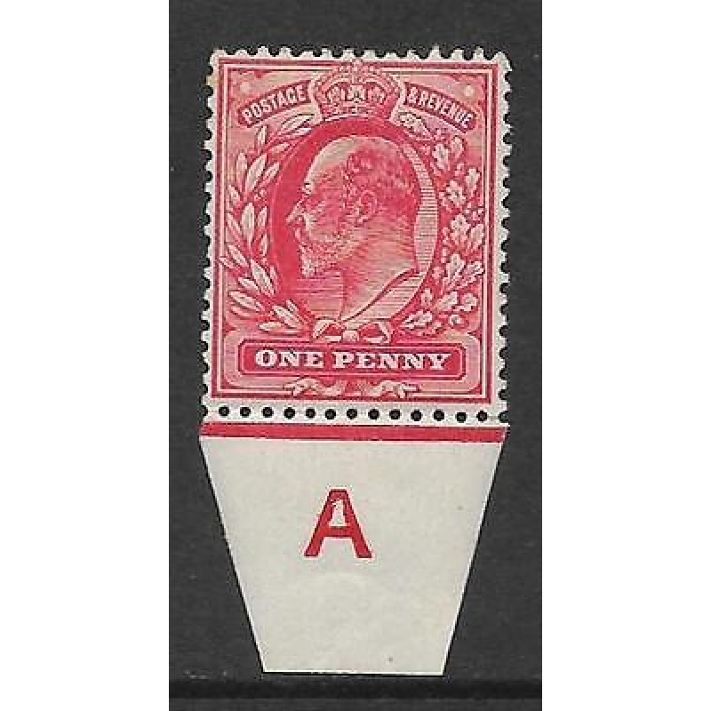 Sg 220 1d Scarlet Control A imperf UNMOUNTED MINT