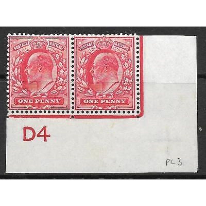 1d Scarlet Control D4 imperf perf type V2A plate 3 Scarce MOUNTED MINT