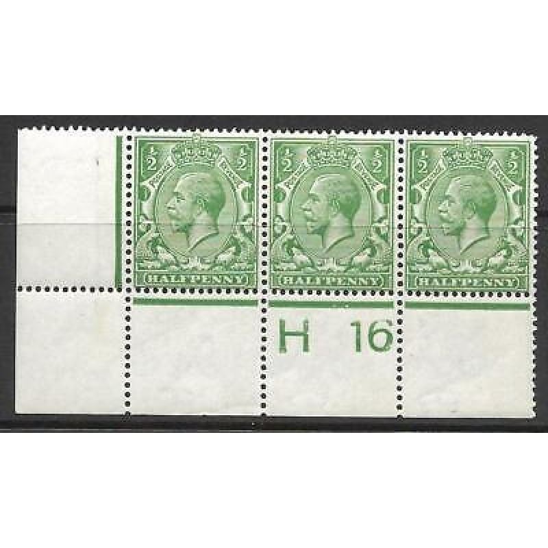 N14(6) d Bright Green Control H16 perf strip of 3 UNMOUNTED MINT