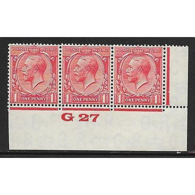 1d Scarlet Block Cypher Control G27 imperf UNMOUNTED MINT