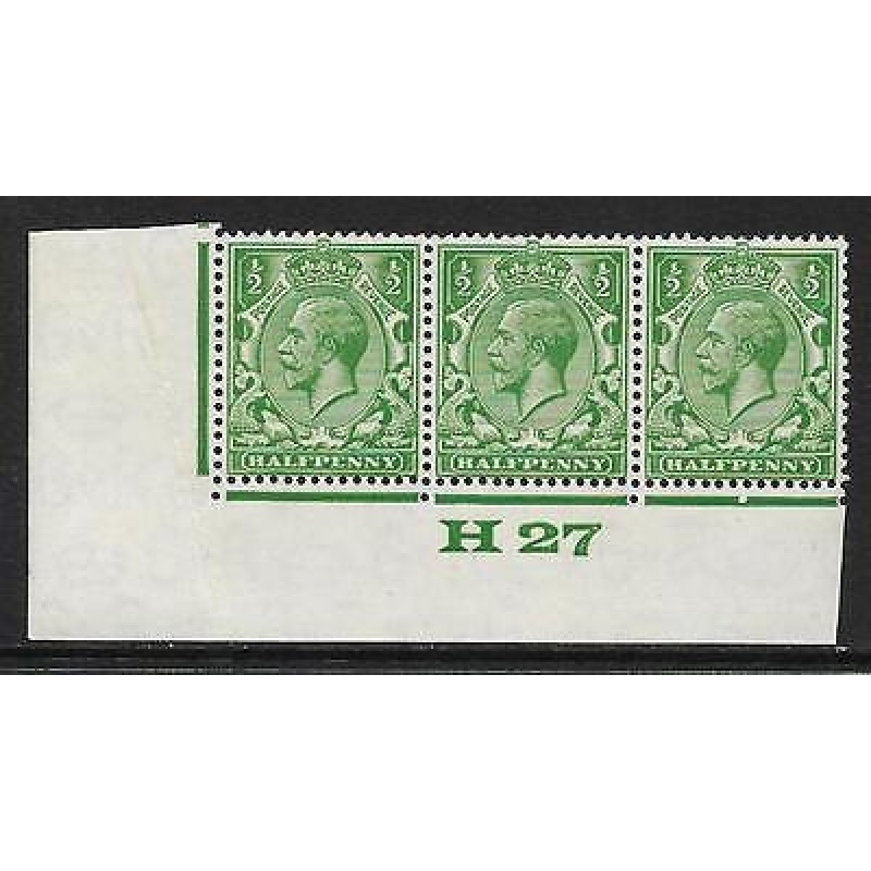 d Green Block Cypher Control H27 imperf UNMOUNTED MINT MNH